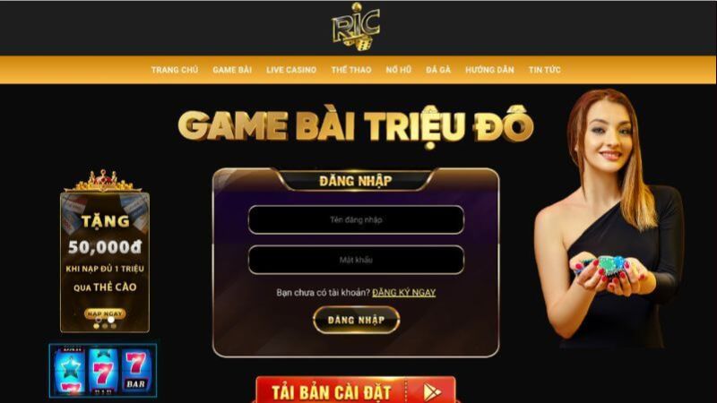 Ricwin là một nền tảng nổi bật, thu hút người dùng nhờ giao diện thân thiện và tính năng mạnh mẽ